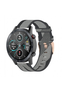 Obrázok pre Nylonový remienok Stripe Weave pre Huawei Watch GT 22mm / Watch GT2 46mm, šedý