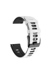 Obrázok pre Farebný silikónový remienok pre Samsung Galaxy Watch 46 mm, bielo-čierny