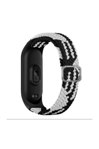 Obrázok pre Nastaviteľný pletený remienok pre Xiaomi Mi Band 6 / 5 / 4 / 3, čierno-biely