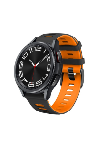 Obrázok pre Dvojfarebný silikónový remienok pre Samsung Galaxy Watch 6 Classic 47 mm, čierno-oranžový