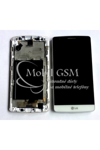 Obrázok pre LCD displej LG G3s D722 - Dotykové sklo - Rám - Biely