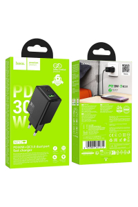 Obrázok pre Sieťová nabíjačka Hoco USB A + USB C QC3.0 PD AFC 3A 30W N71 - bez kábla