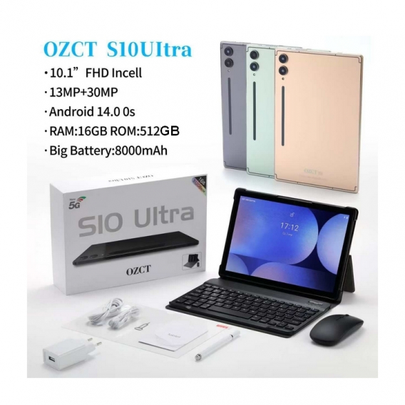 Obrázok pre Tablet OZCT S10 Ultra 10.1 5G Android 14.0 16Gb/512Gb 8000 mAh