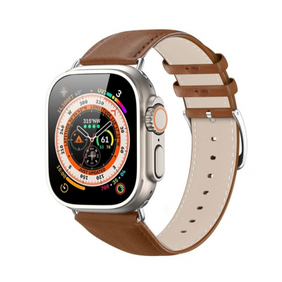 Obrázok pre DUX DUCIS YS - kožený remienok pre Apple Watch SE 2023 44mm, hnedý