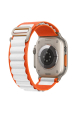 Obrázok pre Štýlový nylónový remienok pre Apple Watch 45mm / 44mm / 42mm, oranžovo-biely 