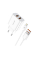 Obrázok pre Sieťová nabíjačka Foneng EU45 - 2xUSB - 12W 2,4A s USB Lightning káblom 